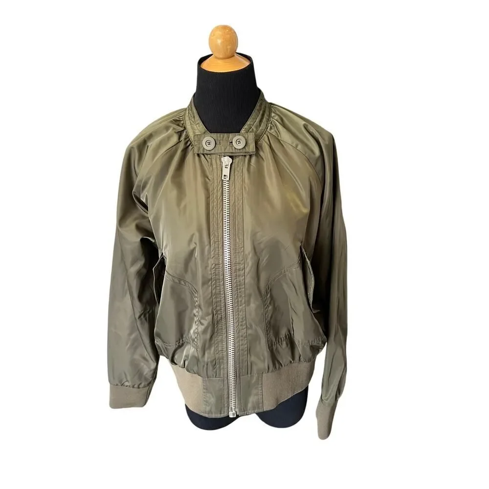 FREE PEOPLE BOMBER JACKET OLIVE GREEN SIZE SMALL